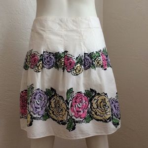 Loft wild roses print full pleated lined mini